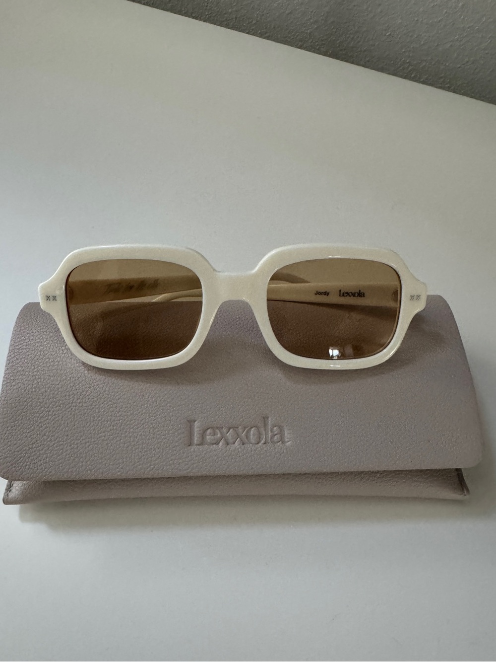 Lexxola Jordy Women's White Sunglasses with Honey lenses (limited edition)